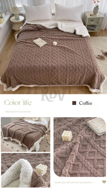 Ultra Blanket With Double Layer Milk Velvet And Lambswool Warmth