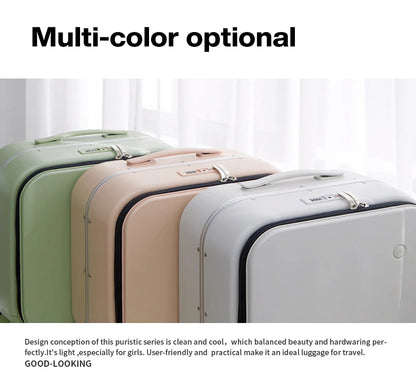 Mixi New Patent Design Carry On Suitcase Women 18 Inch Rolling Luggage Men Polycarbonate Aluminum Frame Elegant Noble