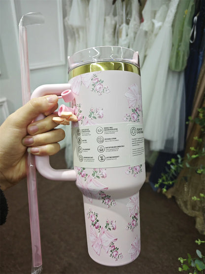 2025 Real Pictures Tumblers With Handle Car Mugs Insulated Tumbler With Lids Straw Stainless Steel Coffee Tumbler Termos Cups