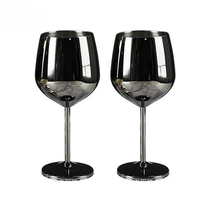 500ml Stainless Steel Wine Glasses Goblet Red Wine Cocktail Glass Unbreakable Metal Tall Champagne Glass Bar KTV European Style Goblet Glass