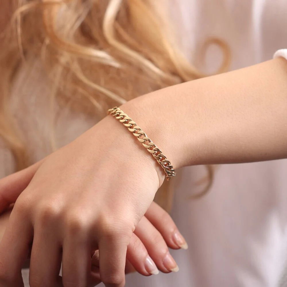 Stainless steel Cuban link chain bracelet