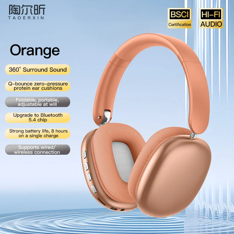 Bluetooth over-ear headphones with active noise cancellation