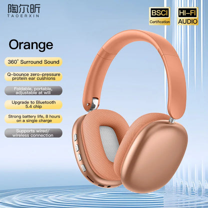 Bluetooth over-ear headphones with active noise cancellation