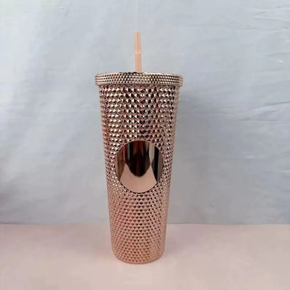 2026 Luxury Diamond Cold Cup Tumbler with Straw | Double Wall Iced Coffee Cup | Starbucks-Style Reusable Cup