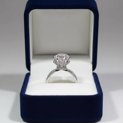 Lab-Grown Engagement Ring with Zircon Center Stone 8x8 mm
