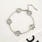 Silver Plated Rose Gold Clover Bracelet - Luxurious High Quality Jewelry for Women