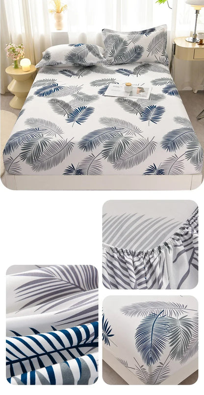 Soft Bedsheet Simple Style Bed Cover Single/Queen/King Size Bed Linen Home Fitted Sheets 침대시트 (Pillowcase Need Order)