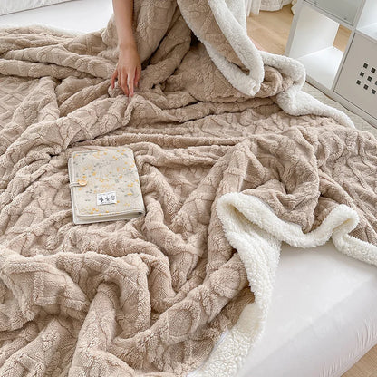 Double Thickened Throw Blanket Pile Tapestry Winter Warm Bed Cover Sofa Blanket Multifuntional Blanket Super Soft Cozy Blankets