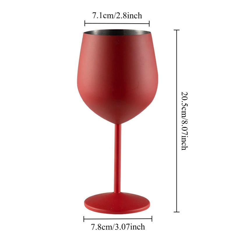 500ml Stainless Steel Wine Glass Goblet Sets Durable Metal Cup for Red Wine Champagne Bar Party Kitchen Goblets Drinking Utensils