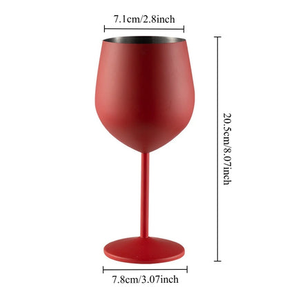 500ml Stainless Steel Wine Glass Goblet Sets Durable Metal Cup for Red Wine Champagne Bar Party Kitchen Goblets Drinking Utensils