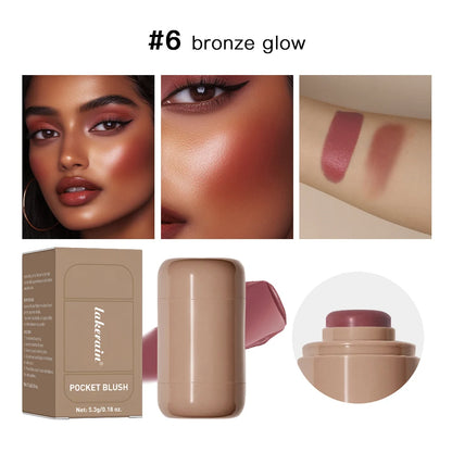 Pink Beauty Multi-use Blush Stick For Lips Cheek Long-lasting Hydrating Highlights Brighten Soft Natural Flush Cream Blush Stick