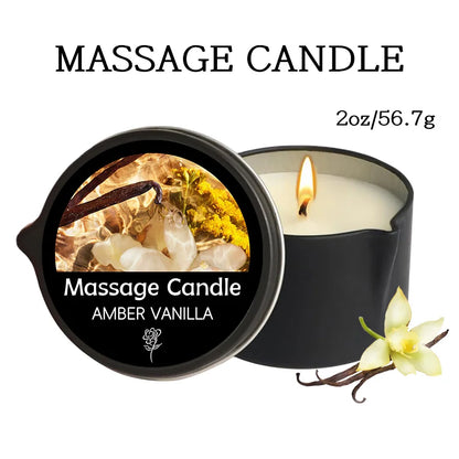 Scented massage oil candle for an evening ritual