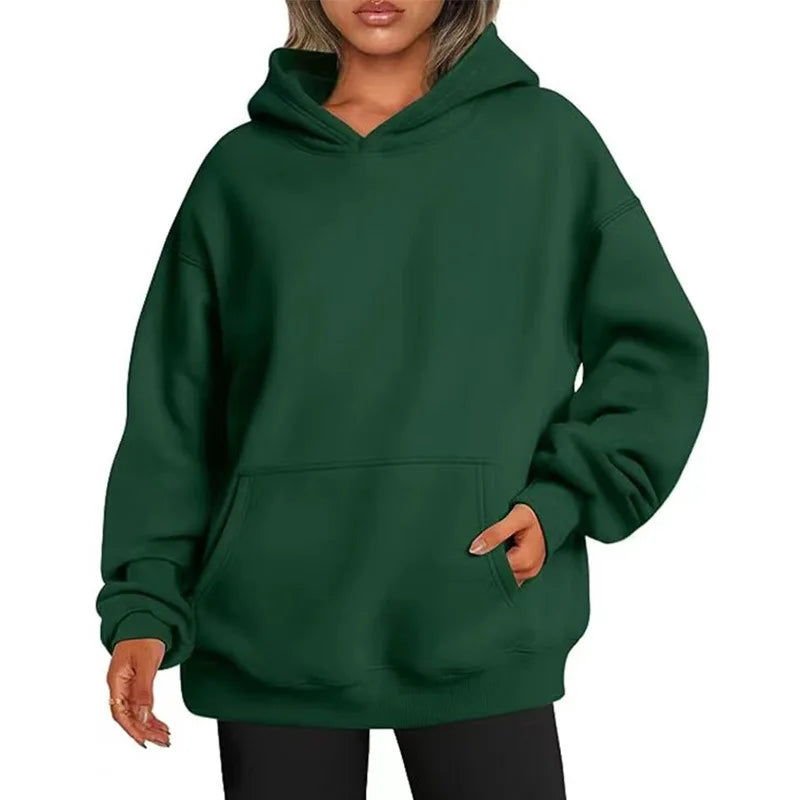 Women's Fleece Hoodie with Oversized Fit and Soft Touch Inner Lining Relaxed Silhouette