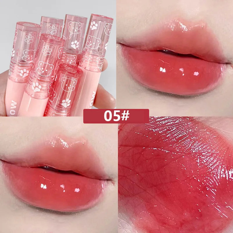 Hydrating Lip Gloss Long Lasting Translucent Red Brown Tint