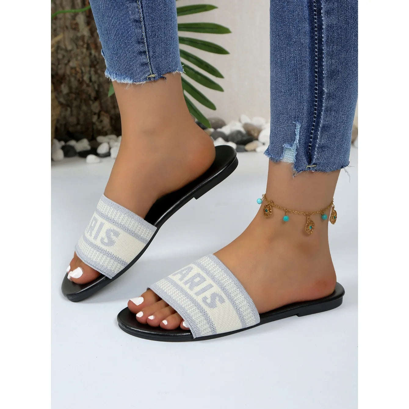 Soft Womens Summer Slippers With Cushioned Insole Flat Heel