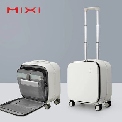 Mixi New Patent Design Carry On Suitcase Women 18 Inch Rolling Luggage Men Polycarbonate Aluminum Frame Elegant Noble
