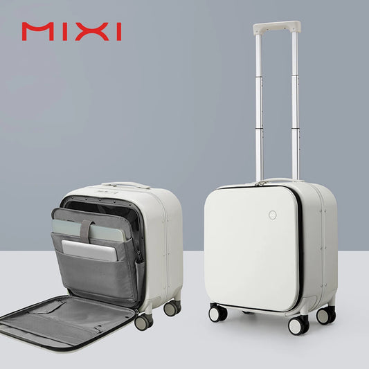 Mixi New Patent Design Carry On Suitcase Women 18 Inch Rolling Luggage Men Polycarbonate Aluminum Frame Elegant Noble