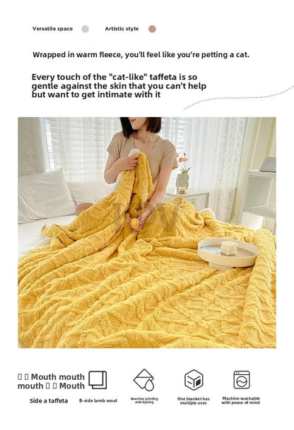 Ultra Blanket With Double Layer Milk Velvet And Lambswool Warmth