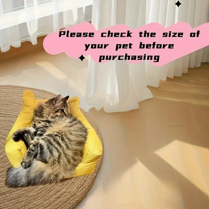 Cat Sofa Bed - Cartoon Design Detachable Washable Pet Furniture for Indoor Cats