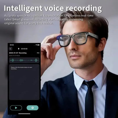 2026 Smart Glasses 8MP Camera WiFi Bluetooth Touch Control IP65 Waterproof AI Translation Noise Cancelling AI Glasses Women