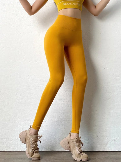 Luxe High Waist Solid Leggings Women Seamless Slim Tights Fitness Yoga Elastic Leggings Push Up Butt Knit Fashion Gym Workout Pants