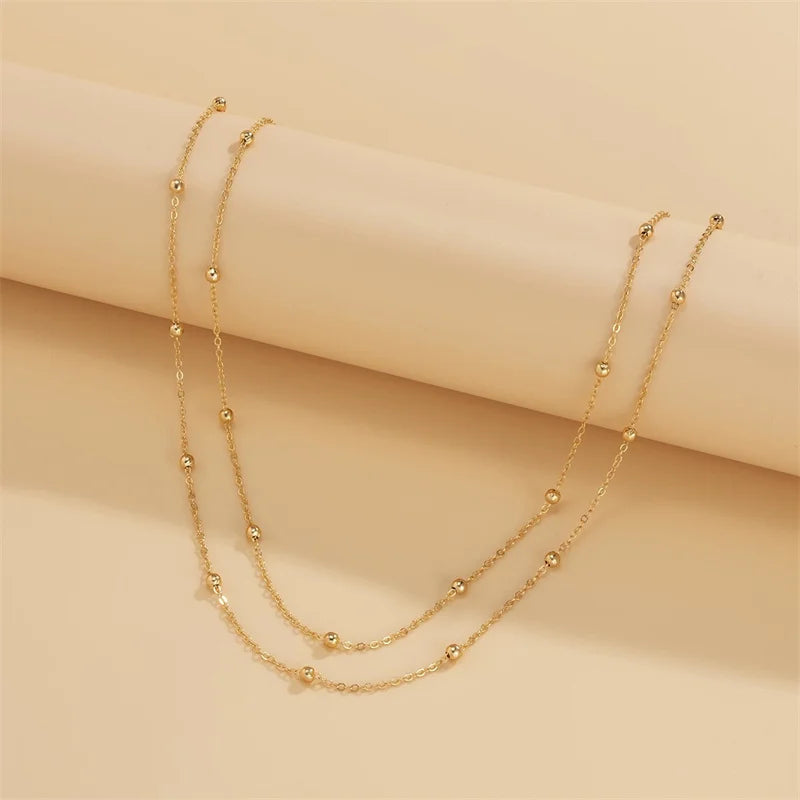 Minimalist Necklace Y Shaped Collarbone Double Layer for Daily Wear