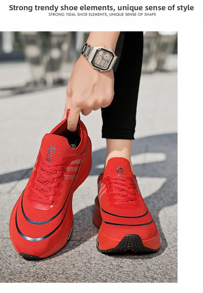 Breathable Sneakers for Marathon Training Cushioned Insole Nonslip Grip