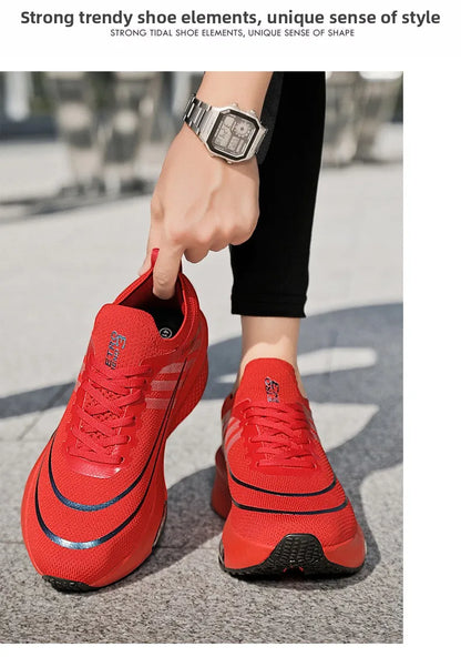 Breathable Sneakers for Marathon Training Cushioned Insole Nonslip Grip