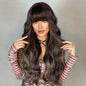 Brown Blonde Ombre Natural Hair Wigs for Women Long Wavy With Dark Roots Synthetic Wig for Women Heat Resistant Coaplay Wigs