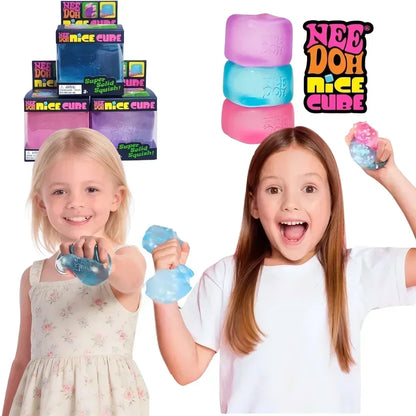 NeeDoh Jellyfish and Cube Squish Toy Made of Plastic for Stress Relief