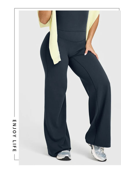 Yoga Pants Mid Rise Straight Leg Fit Second Skin Feel