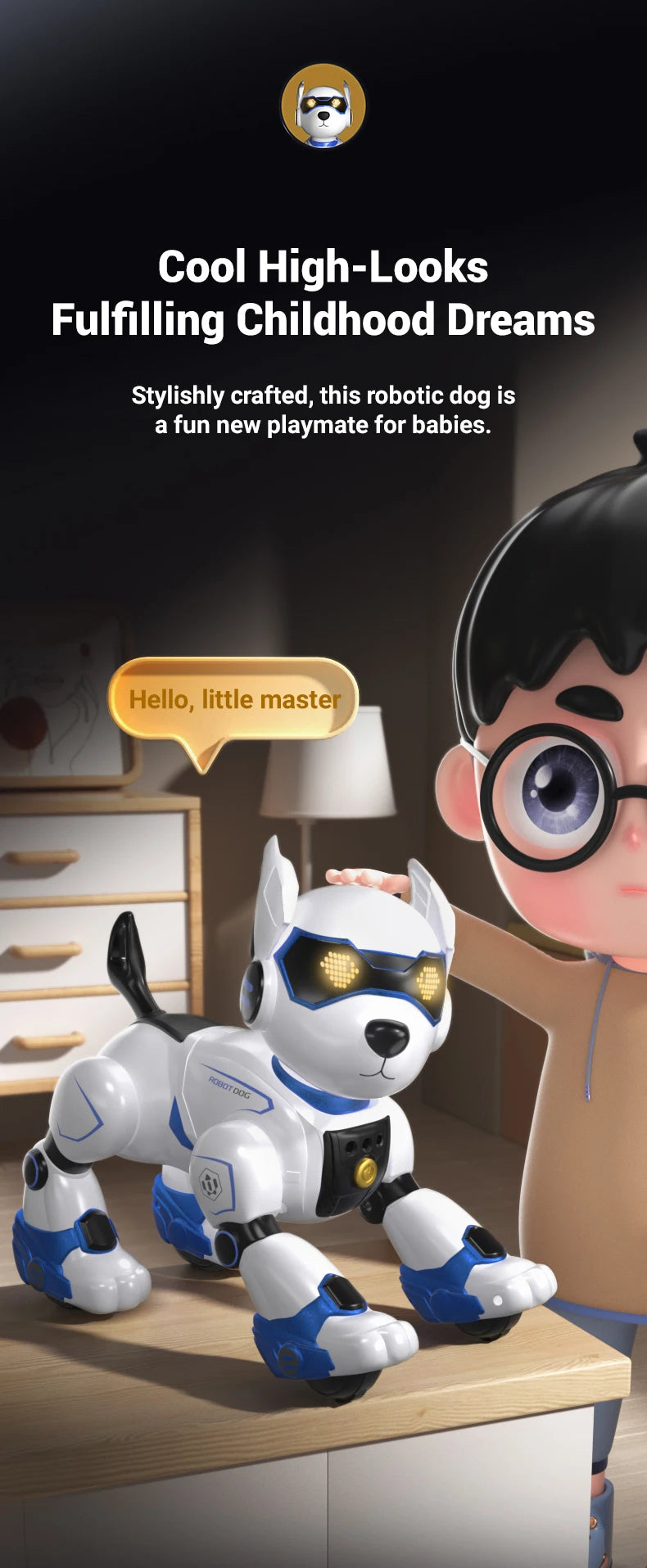 R27 Intelligent Robot Dog - Voice Control Electronic Pet Programming Toy