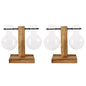 Glass Bulb Vase on Wooden Stand for Desk Decor and Office Display