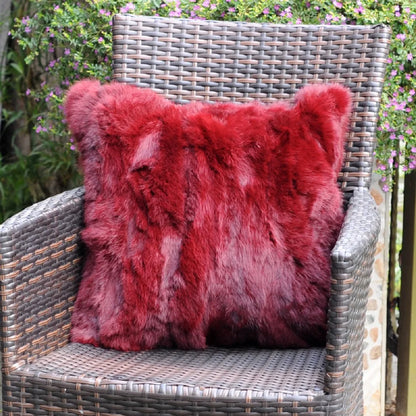 Natural Fur Patchwork Cushion Cover for Sofa, Genuine Rabbit Fur Cushion Cover, Home Decoration