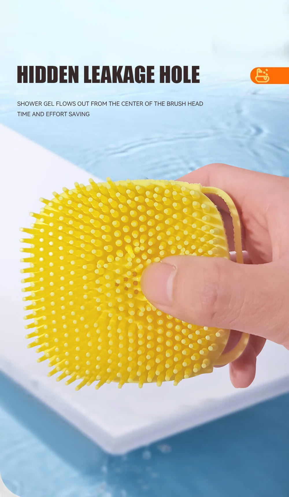 Pet Bath Brush With Soft Silicone Bristles And Dispenser For Dogs And Cats