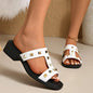 Women's Nappa Leather Sandals With Cushioned Footbed And Reinforced Stitching Featuring Slip On Closure