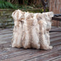 Natural Fur Patchwork Cushion Cover for Sofa, Genuine Rabbit Fur Cushion Cover, Home Decoration