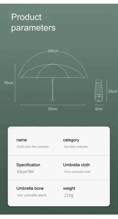 Mini five-fold umbrella sun protection sun umbrella sun protection anti-ultraviolet small and portable men and women fashion sun