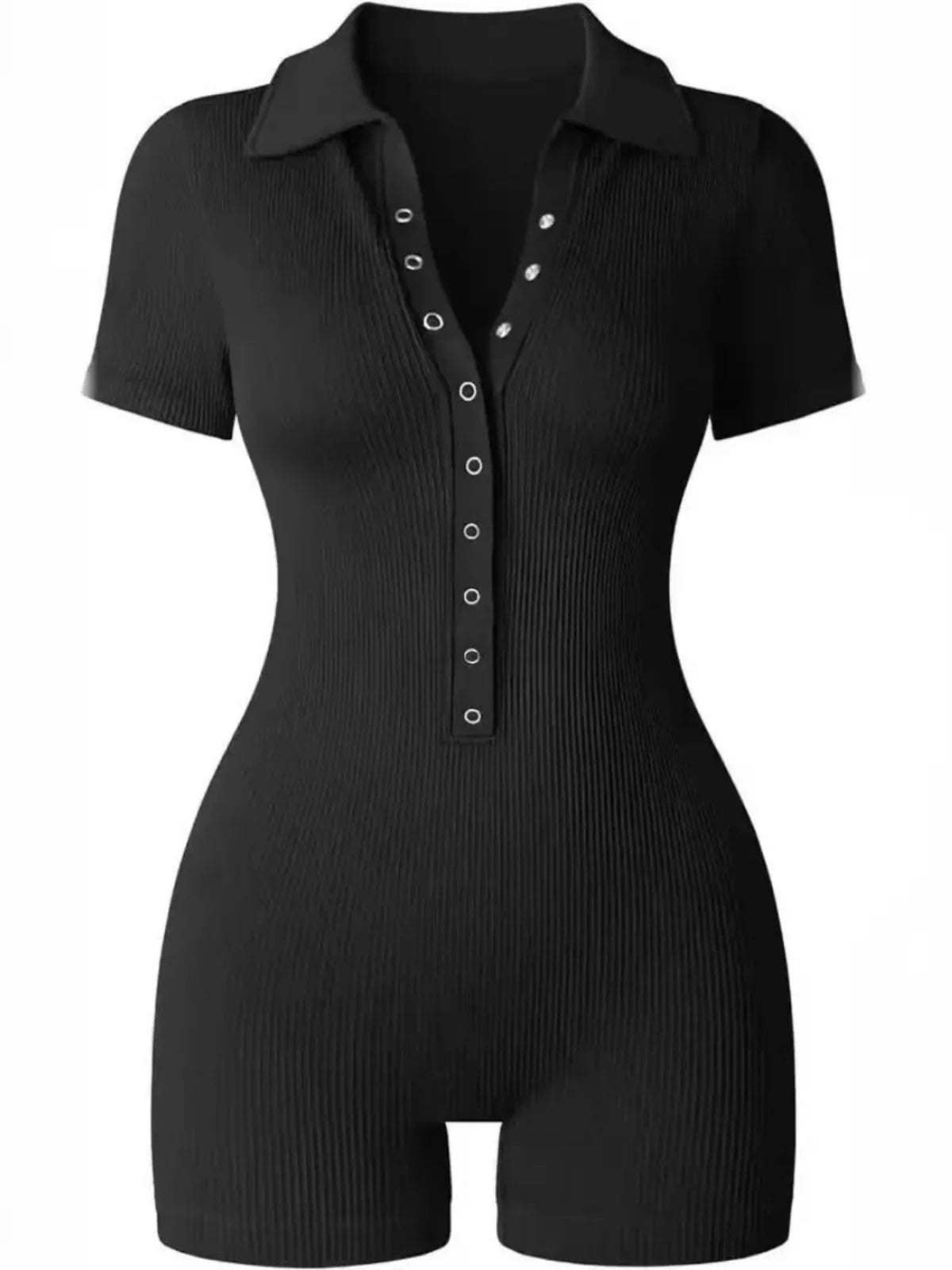 Breathable Collared Jumpsuit with Cinched Waist