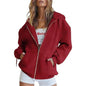 Women's Hoodie With Zip Front Long Sleeves for casual wear