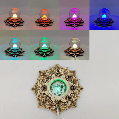 Lotus-shaped LED accent light with layered petal design