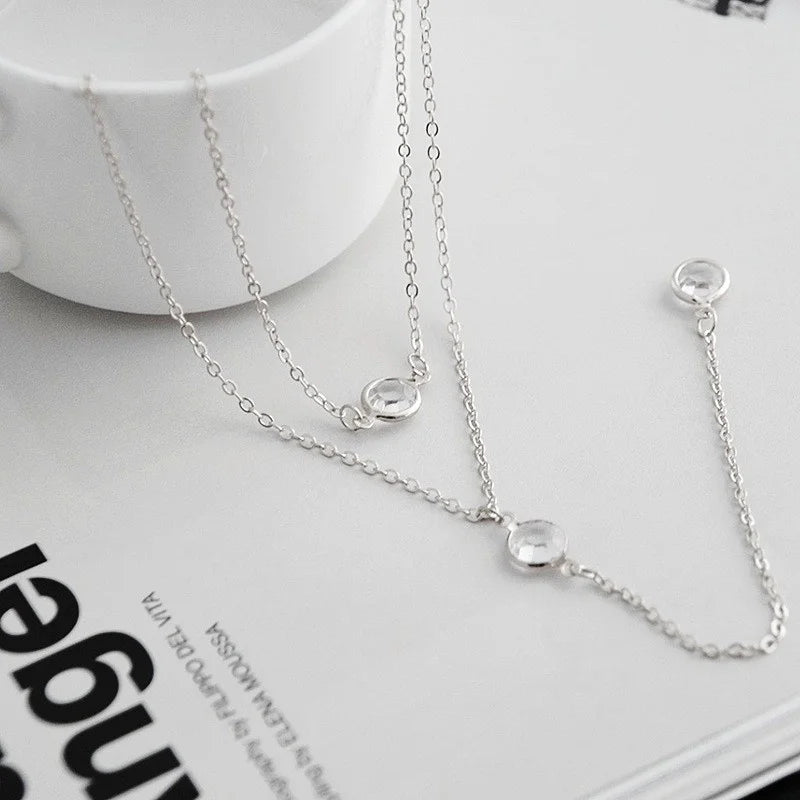 Minimalist Necklace Y Shaped Collarbone Double Layer for Daily Wear