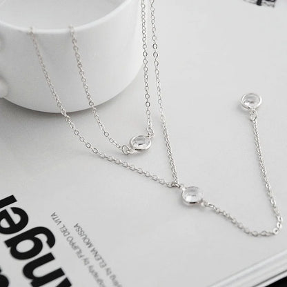Minimalist Necklace Y Shaped Collarbone Double Layer for Daily Wear