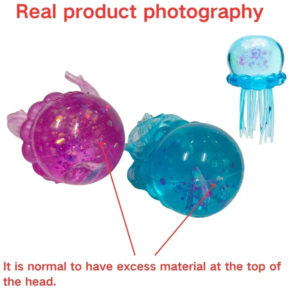 NeeDoh Jellyfish and Cube Squish Toy Made of Plastic for Stress Relief