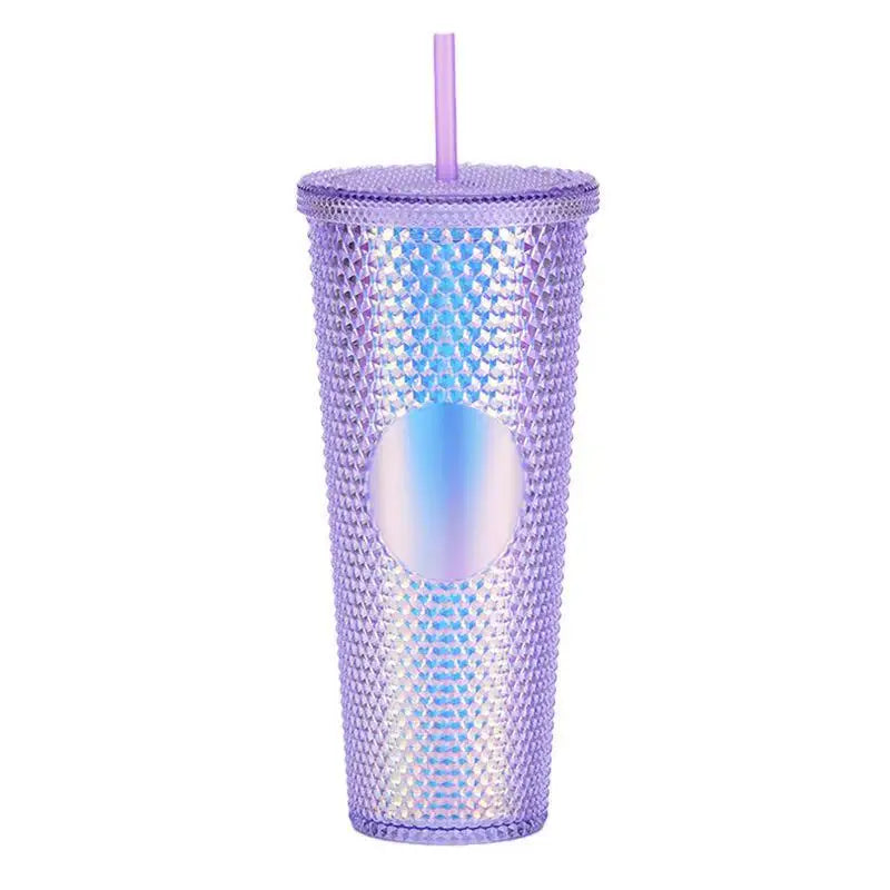 2026 Luxury Diamond Cold Cup Tumbler with Straw | Double Wall Iced Coffee Cup | Starbucks-Style Reusable Cup