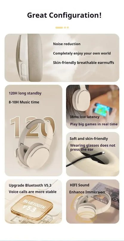 Wireless Over Ear Bluetooth Headphones With ANC And HD Mic