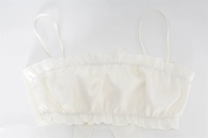 Breathable Backless Crop Top Pajama Set with Shorts
