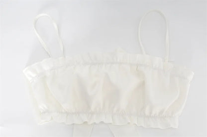 Breathable Backless Crop Top Pajama Set with Shorts