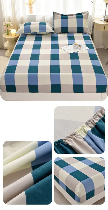 Soft Bedsheet Simple Style Bed Cover Single/Queen/King Size Bed Linen Home Fitted Sheets 침대시트 (Pillowcase Need Order)