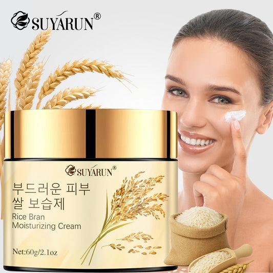 Korean Rice Extract Hydrating Facial Cream For Dry Sensitive Skin With 24 Hour Moisture Brightening